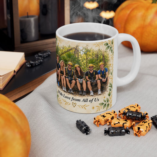 Personalized Family Photo Mug – Custom Portraits, Group Photo & Message – 11 oz