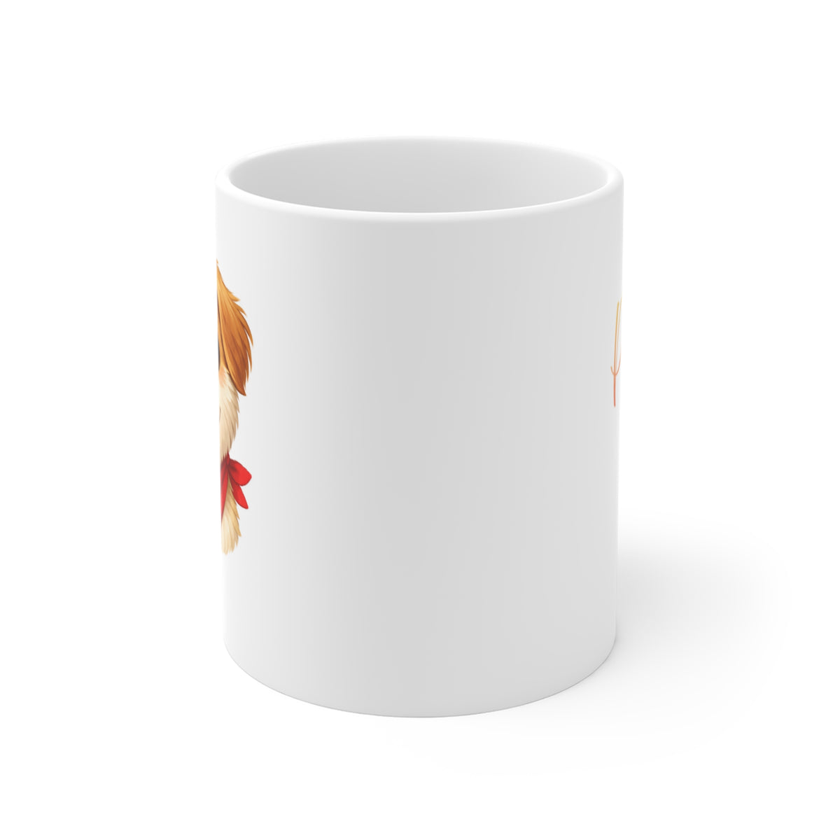 Cute Puppy Face Mug — Red Bandana, 11oz