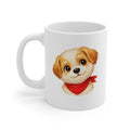 Cute Puppy Face Coffee Mug — 11oz Dog Mug with Red Bandana | Gift for Dog Lovers, Pet Mom & Dad