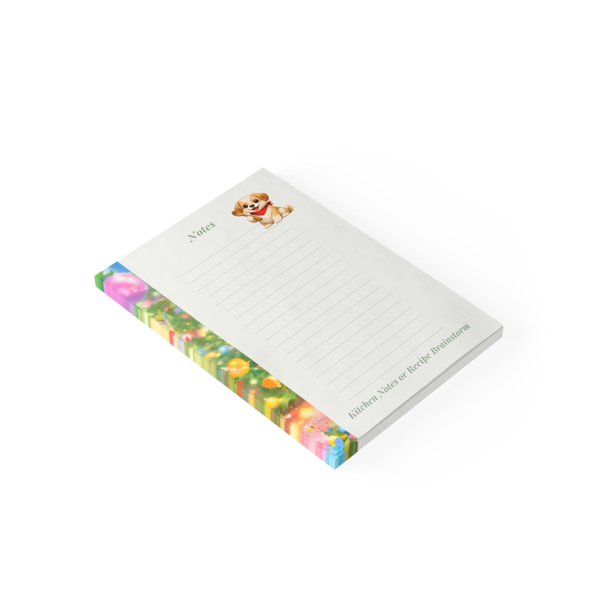 Notepad - Puppy Notes — Lined "Kitchen Notes or Recipe Brainstorm" Post-It Style Note Pad