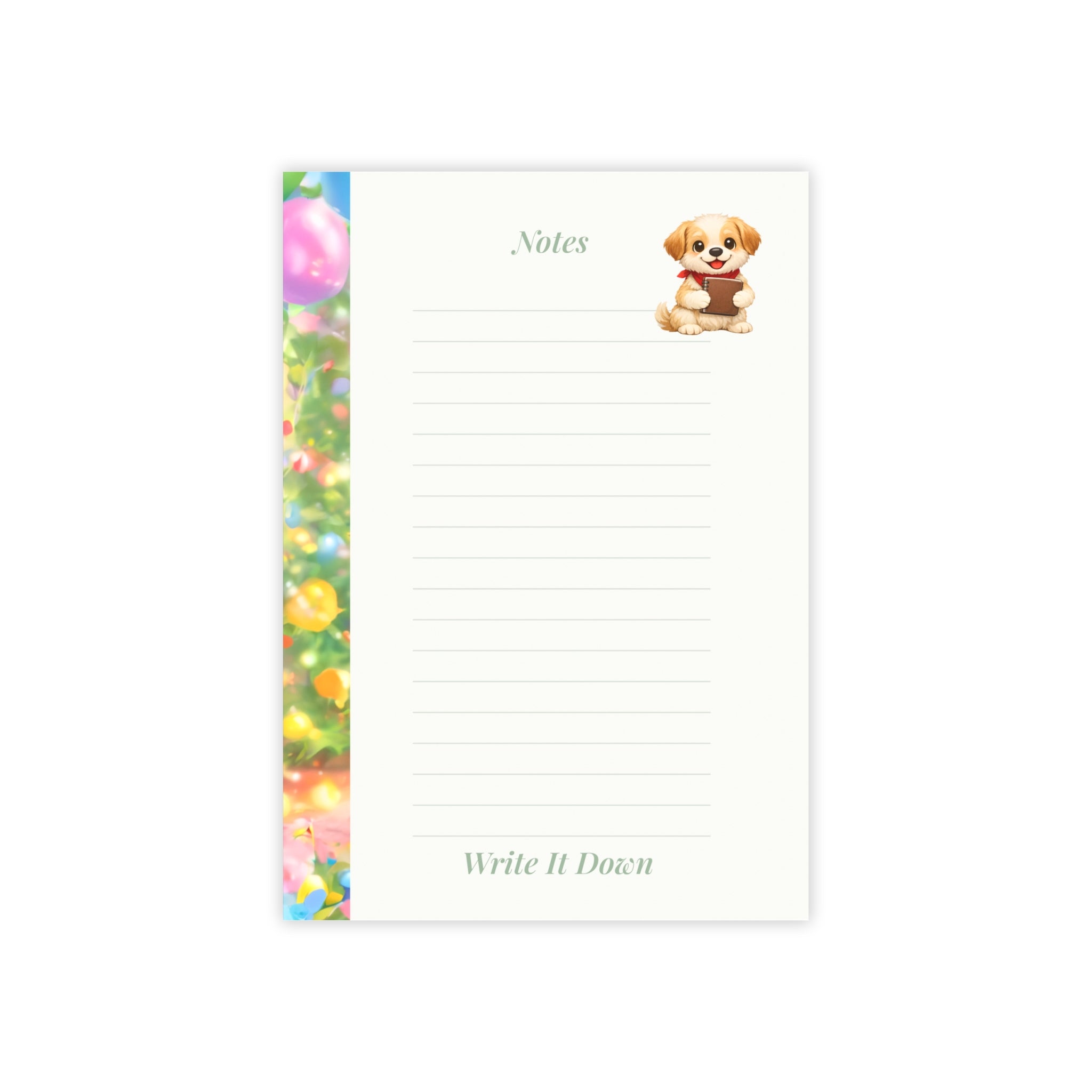 Notepad - Puppy Notes  – Lined "Write It Down" Post-It Style Note Pad