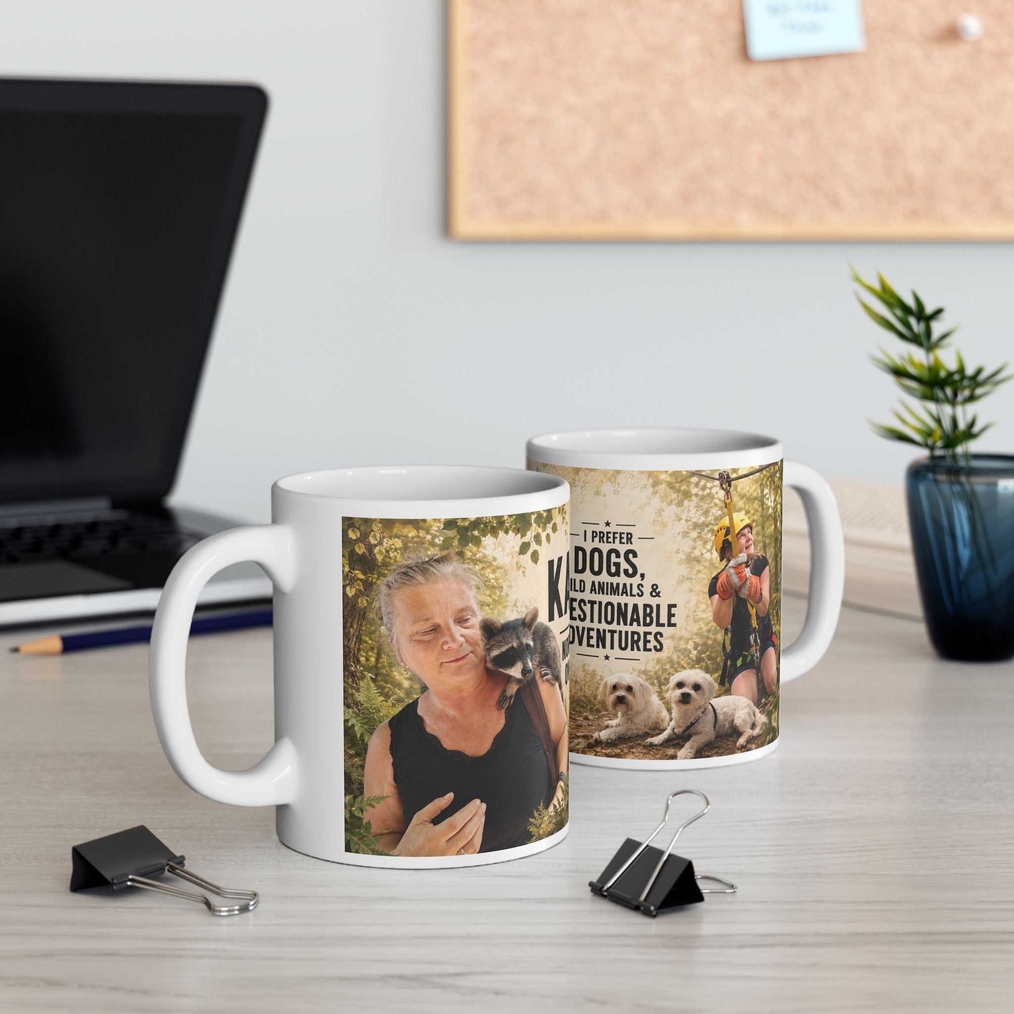Personalized Photo Dog Lover Mug — “I Prefer Dogs, Wild Animals & Questionable Adventures”