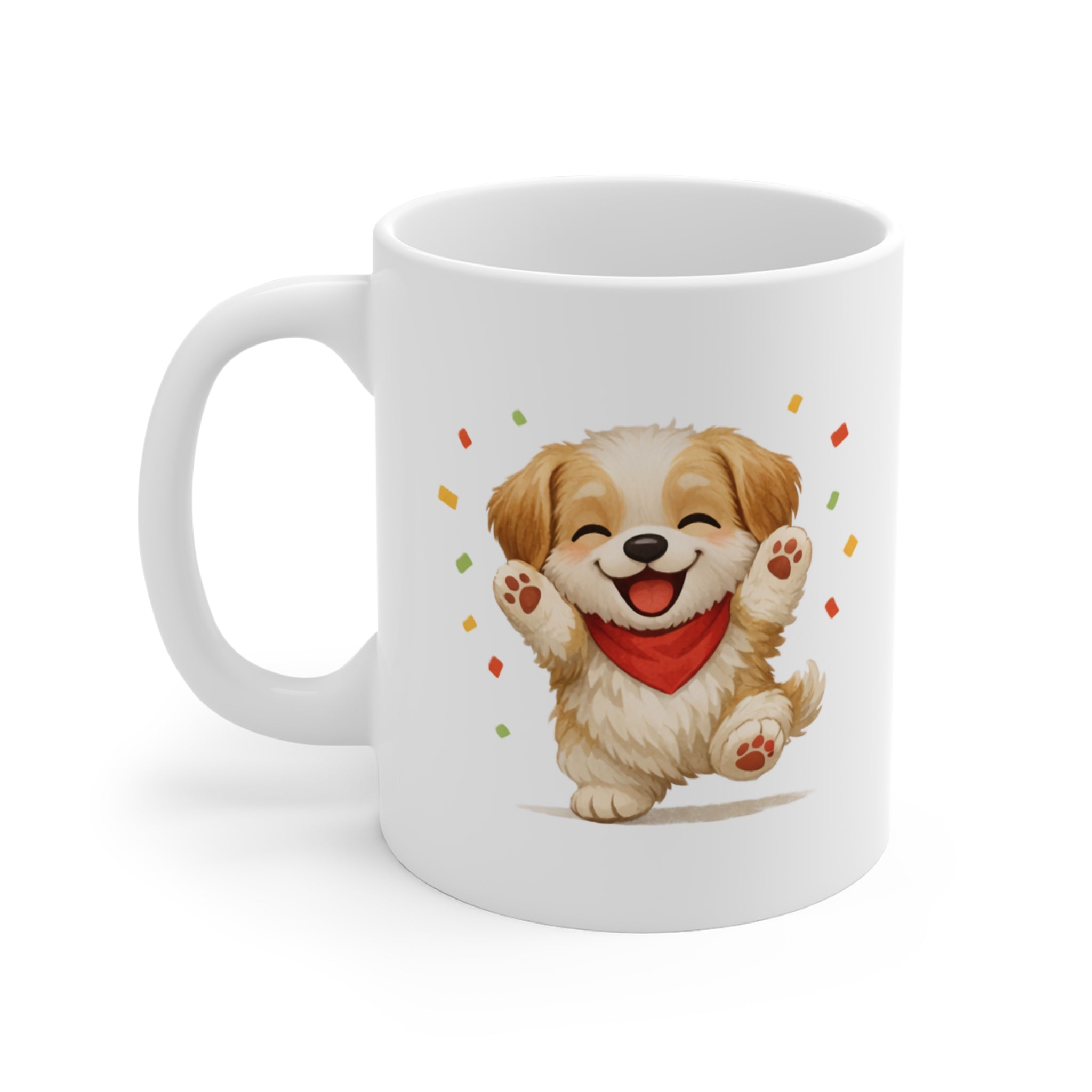 Cute Puppy Mug — Adorable Smiling Dog Coffee Cup (11oz)