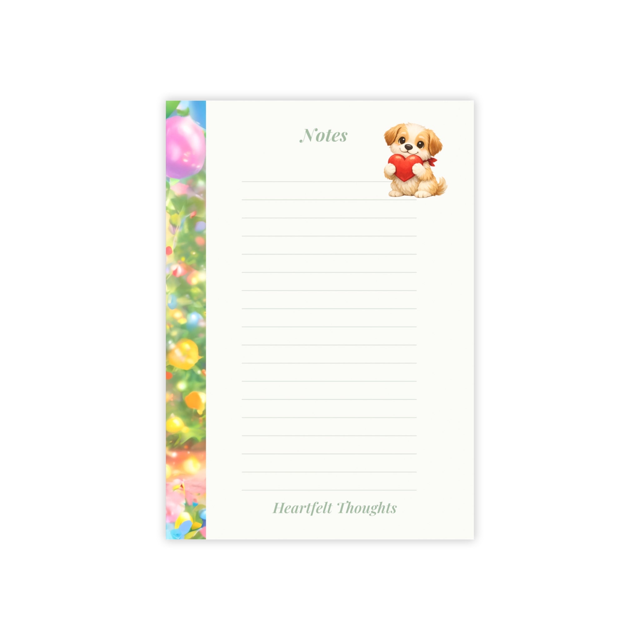 Notepad - Puppy Notes — Lined "Heartfelt Thoughts" Post-It Style Note Pad