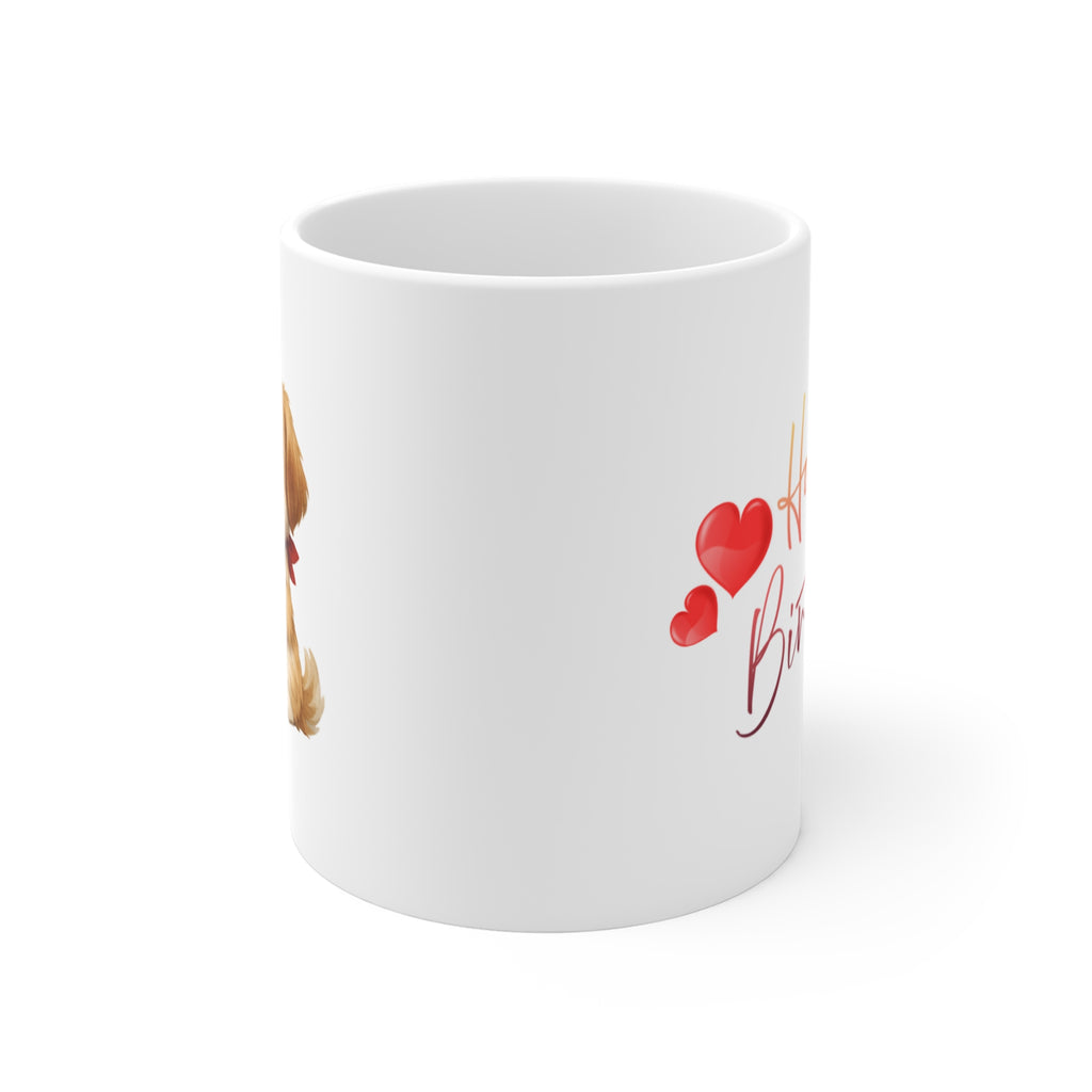 Cute Puppy Heart Mug – Birthday Coffee Cup for Dog Lovers