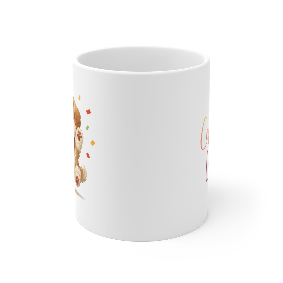 Happy Puppy Coffee Mug — Cute Dog 11oz Ceramic Gift