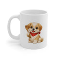 Cute Puppy Coffee Mug — Adorable Dog with Spoon 11 oz