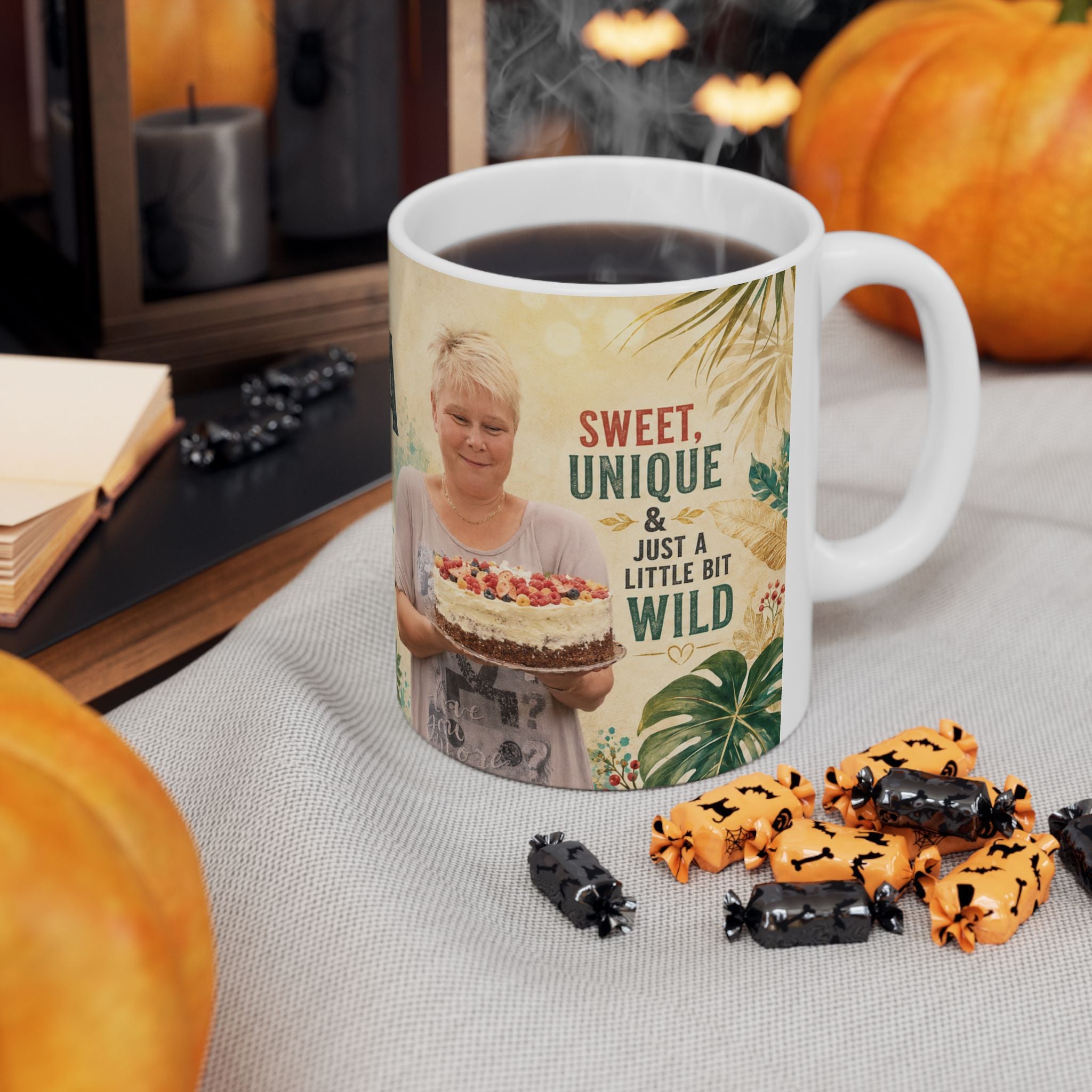 Personalized Photo Mug — "A Colorful Character" Custom Name Coffee Cup (11oz/15oz)