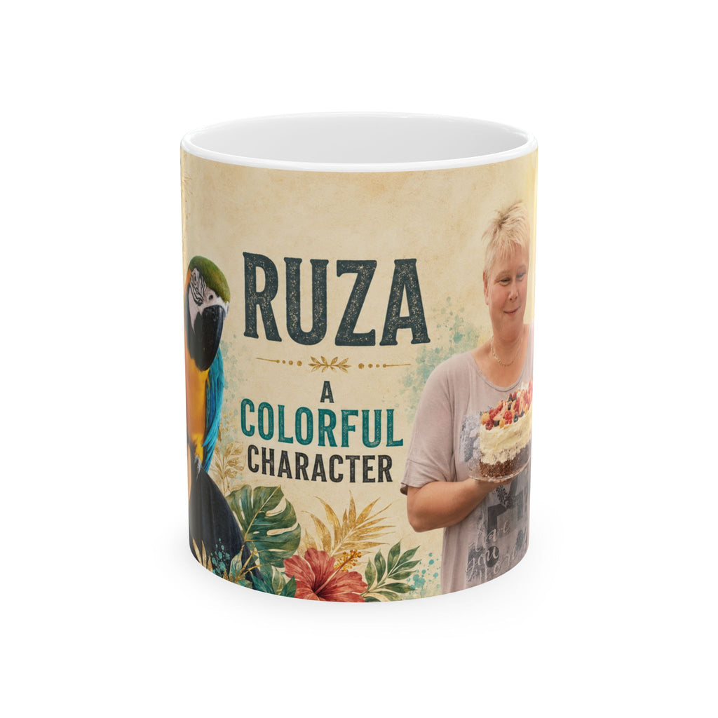 Personalized Photo Mug — "A Colorful Character" Custom Name Coffee Cup (11oz/15oz)