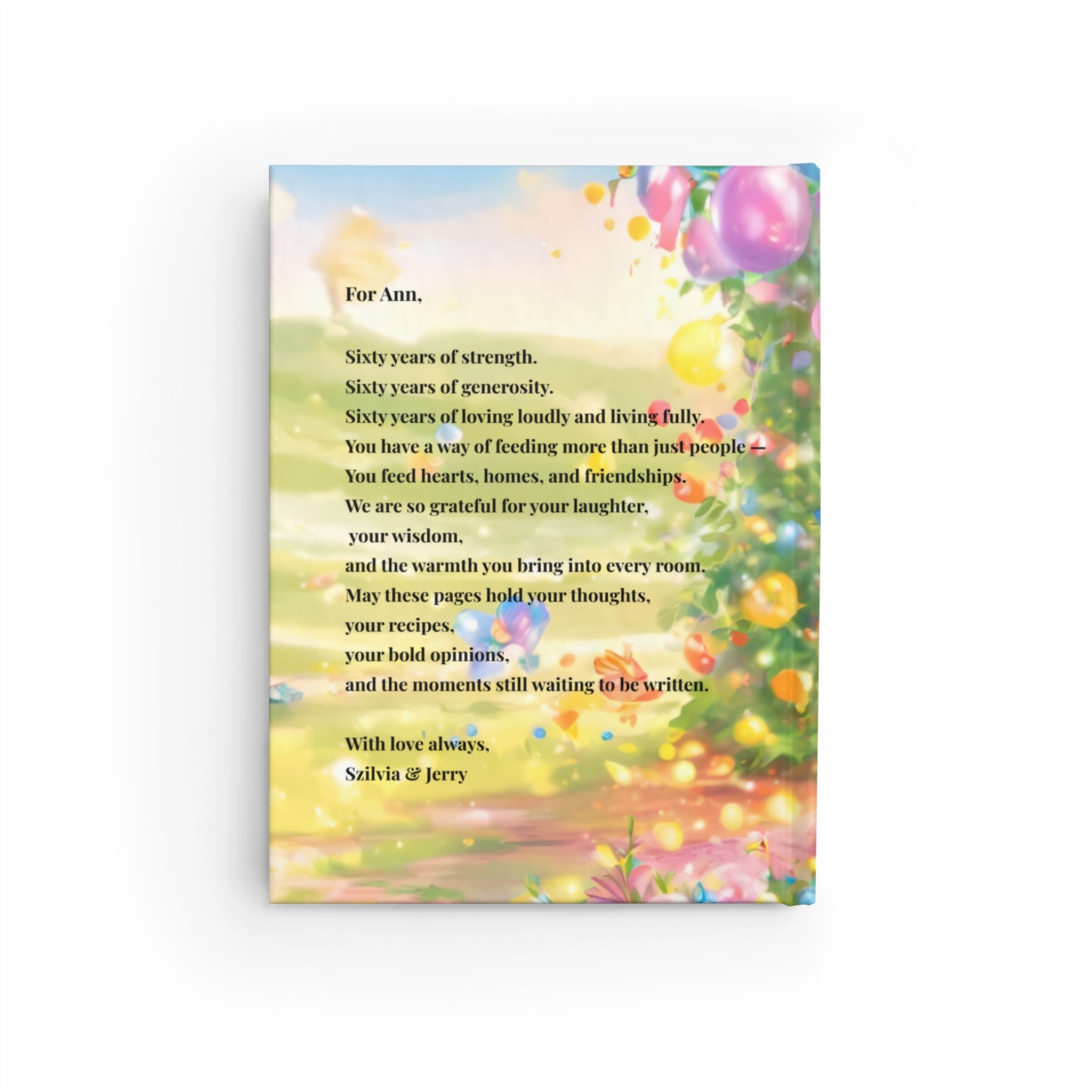 Journal — Cute Winking Puppy 'Ann’s Life Notes' Ruled Notebook