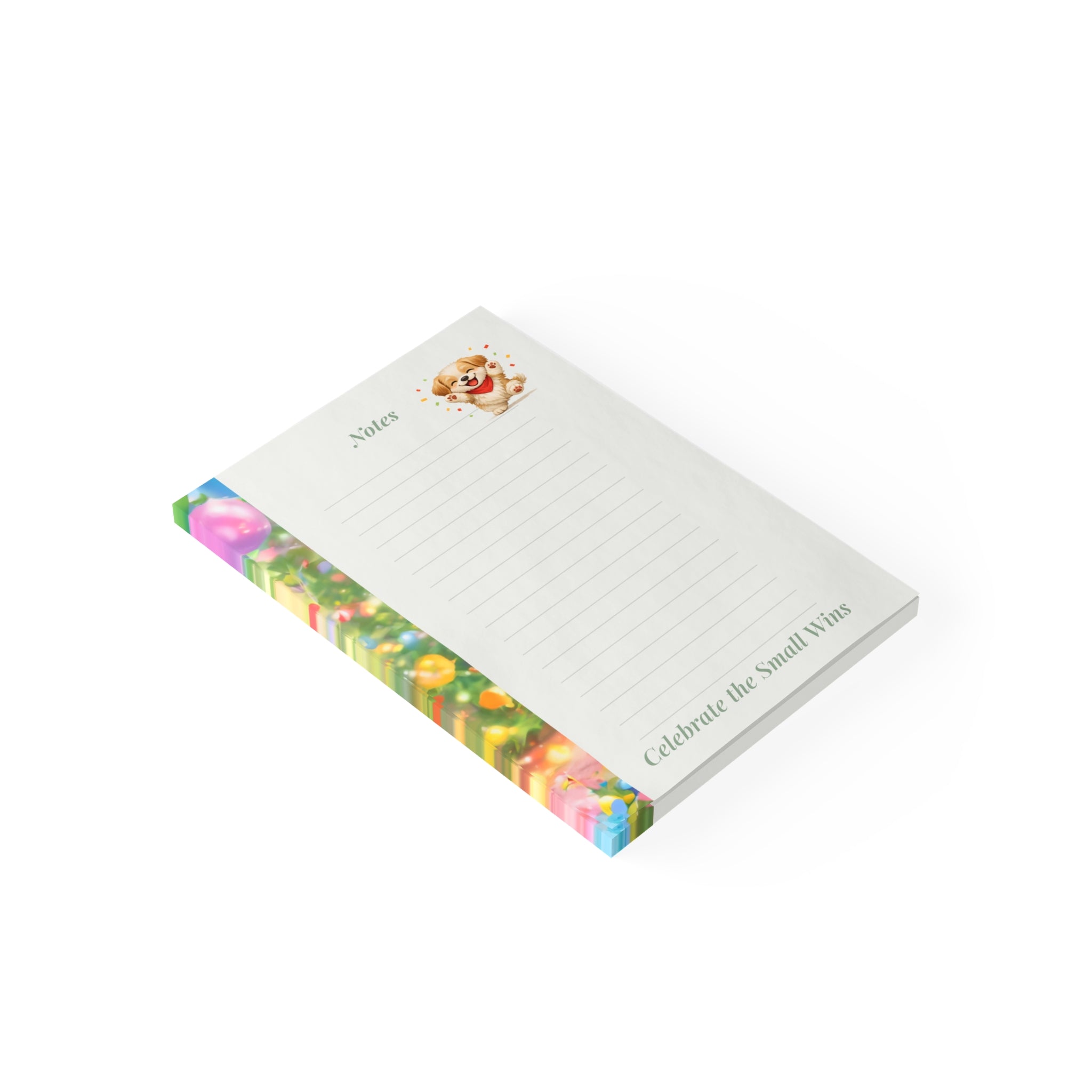 Notepad - Puppy Notes — Lined "Celebrate the Small Wins" Post-It Style Note Pad