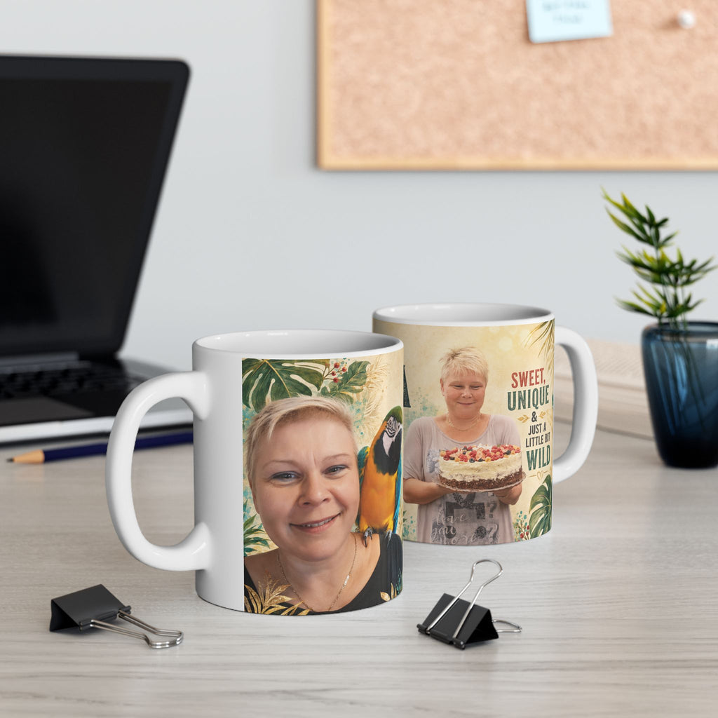 Personalized Photo Mug — "A Colorful Character" Custom Name Coffee Cup (11oz/15oz)